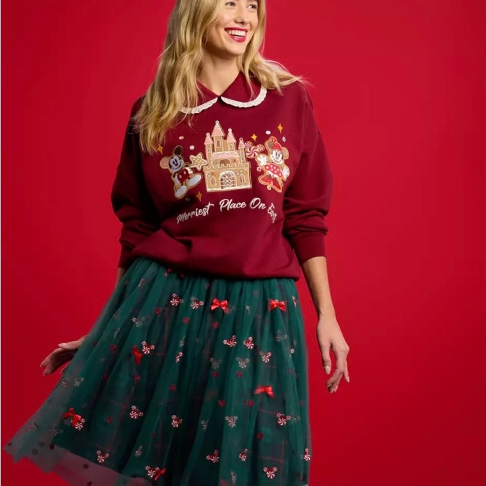 Disney Mickey And Minnie Mouse Gingerbread Top By Her Universe - Picture 3 of 5